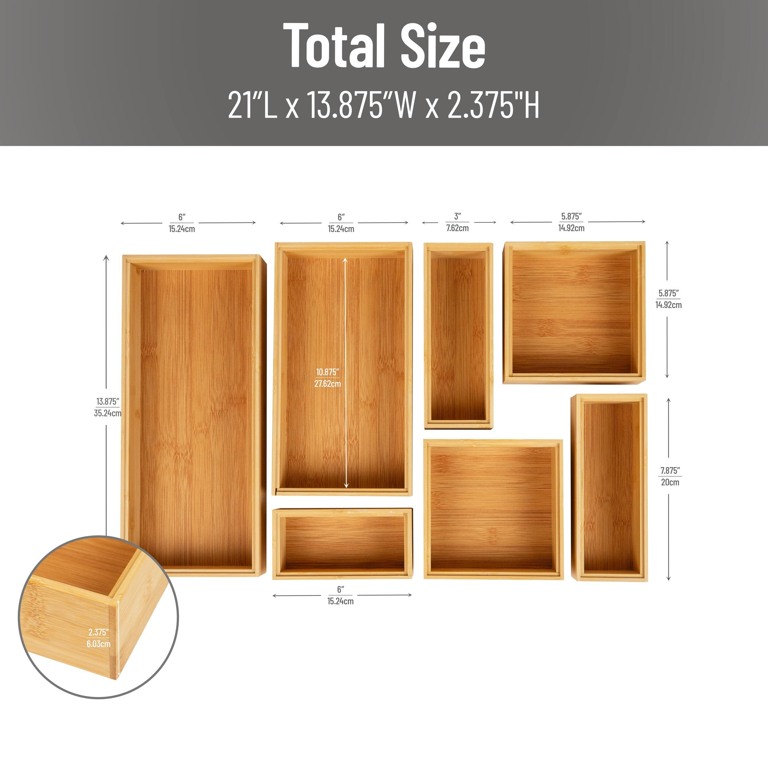 Total Size  
21"L x 13.875"W x 2.375"H  

- 6" (15.24cm)  
- 6" (15.24cm)  
- 3" (7.62cm)  
- 5.875" (14.92cm)  
- 13.875" (35.24cm)  
- 10.875" (27.62cm)  
- 15.875" (40.32cm)  
- 7.875" (20cm)  
- 2.375" (6.05cm)  
- 5.875" (14.92cm)  
- 5.875" (14.92cm)  
- 2.875" (20cm)