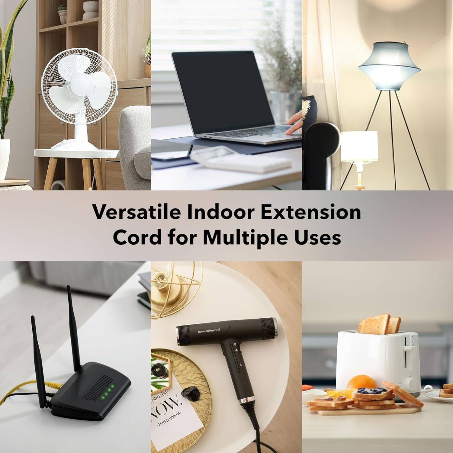 Versatile Indoor Extension Cord for Multiple Uses