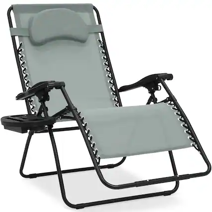 Front. Best Choice Products - Best Choice Products Oversized Zero Gravity Chair, Folding Outdoor Patio Recliner w/ Cup Holder - Stardew - Stardew.