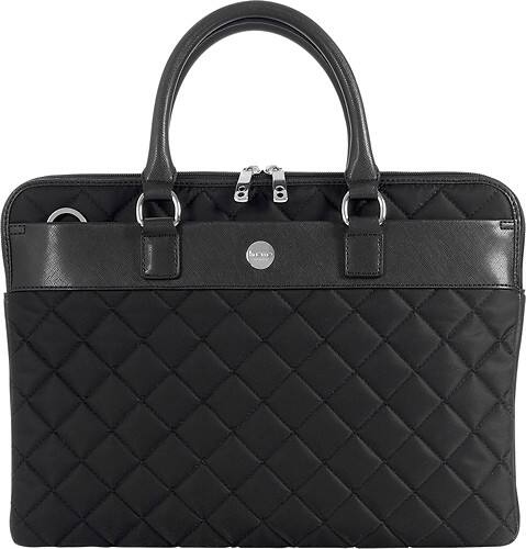 Front Standard. Knomo - Avignon Laptop Brief Bag - Black.