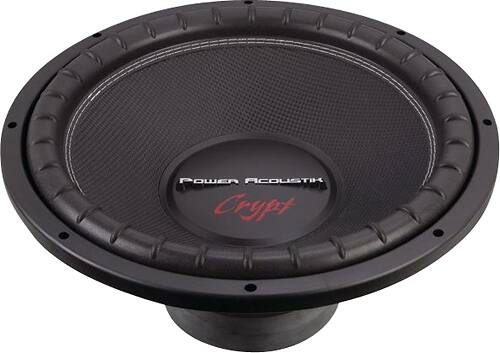 Front. Power Acoustik - Crypt Series 15" Dual-Voice-Coil 4-Ohm Subwoofer - Black.