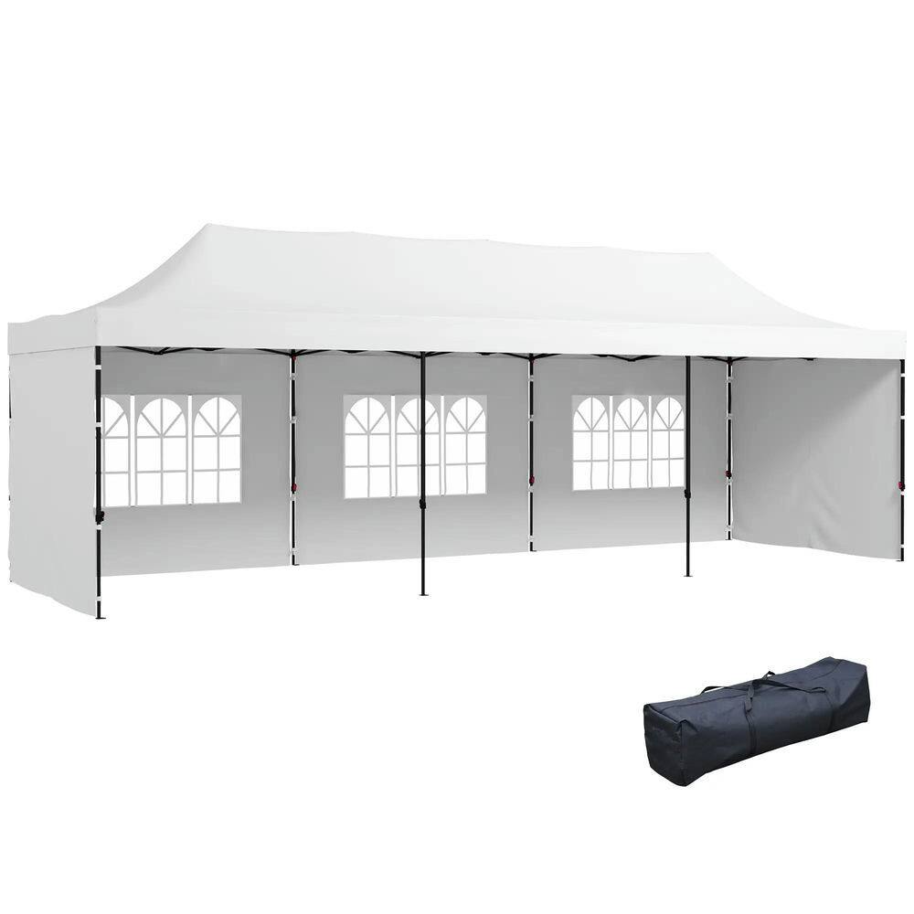Alt View 7. Spaco - Spaco 9.5'x28' Pop Up Canopy Tent,Height Adjustable,Carry Bag and Sand Bags - White.