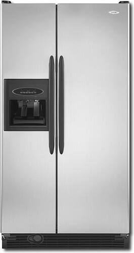 Front Standard. Maytag - 21.7 Cu. Ft. Side-by-Side Refrigerator with Thru-the-Door Ice and Water - Stainless-Steel.