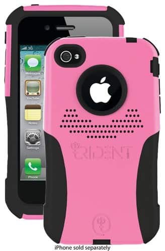 Front. Trident - Aegis Case for Apple® iPhone® 4 and 4S - Pink.