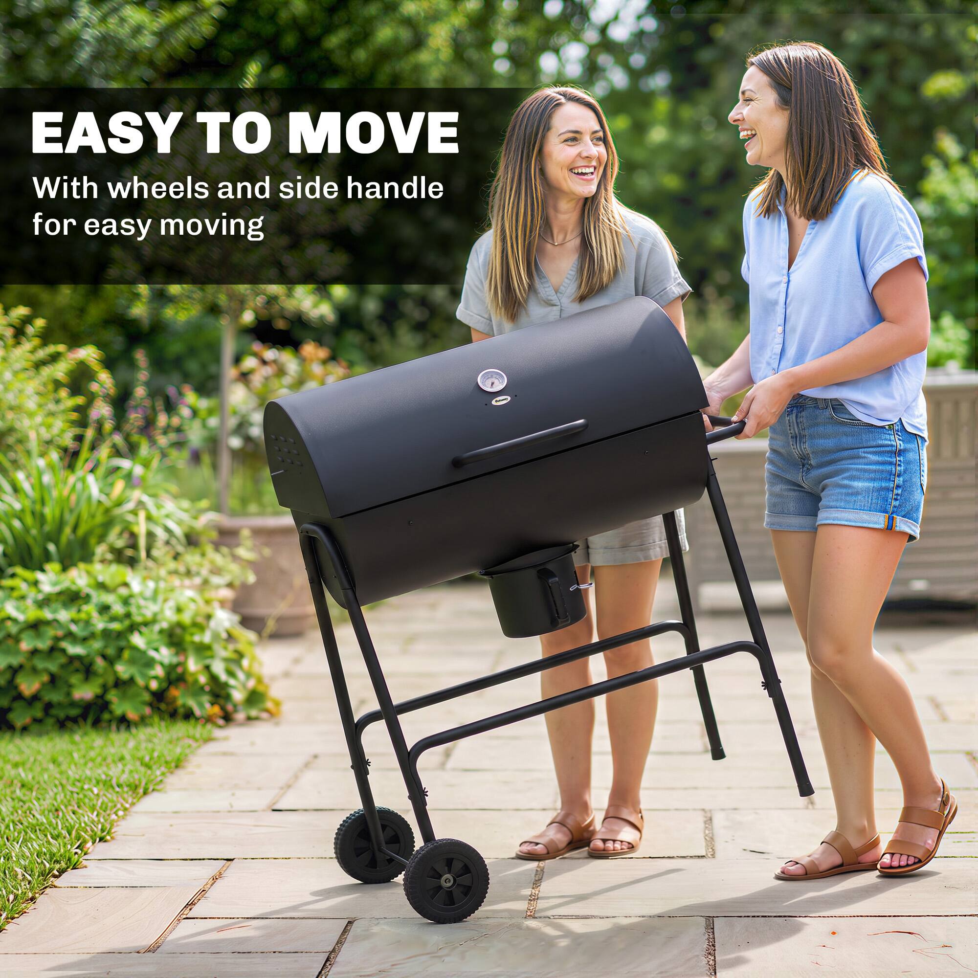 EASY TO MOVE  
With wheels and side handle for easy moving