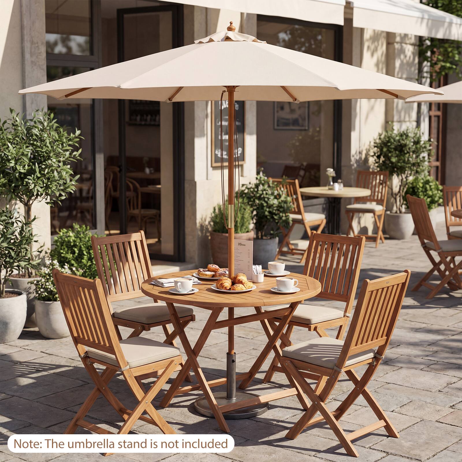 Note: The umbrella stand is not included