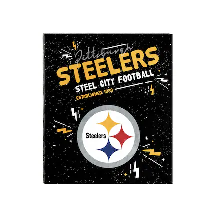 Front. Logo Brands - Pittsburgh Steelers 60" x 70" Plush Throw Blanket - Multicolor.