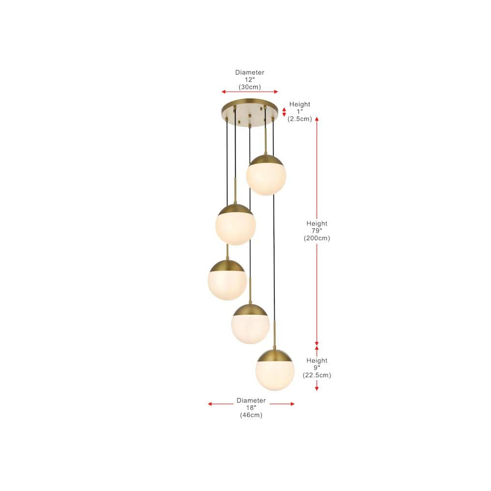 Living District - Eclipse 18 Inch Pendant Frosted White Shade in Satin Gold - Satin Gold And Frosted White