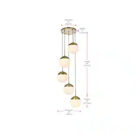 Living District - Eclipse 18 Inch Pendant Frosted White Shade in Satin Gold - Satin Gold And Frosted White
