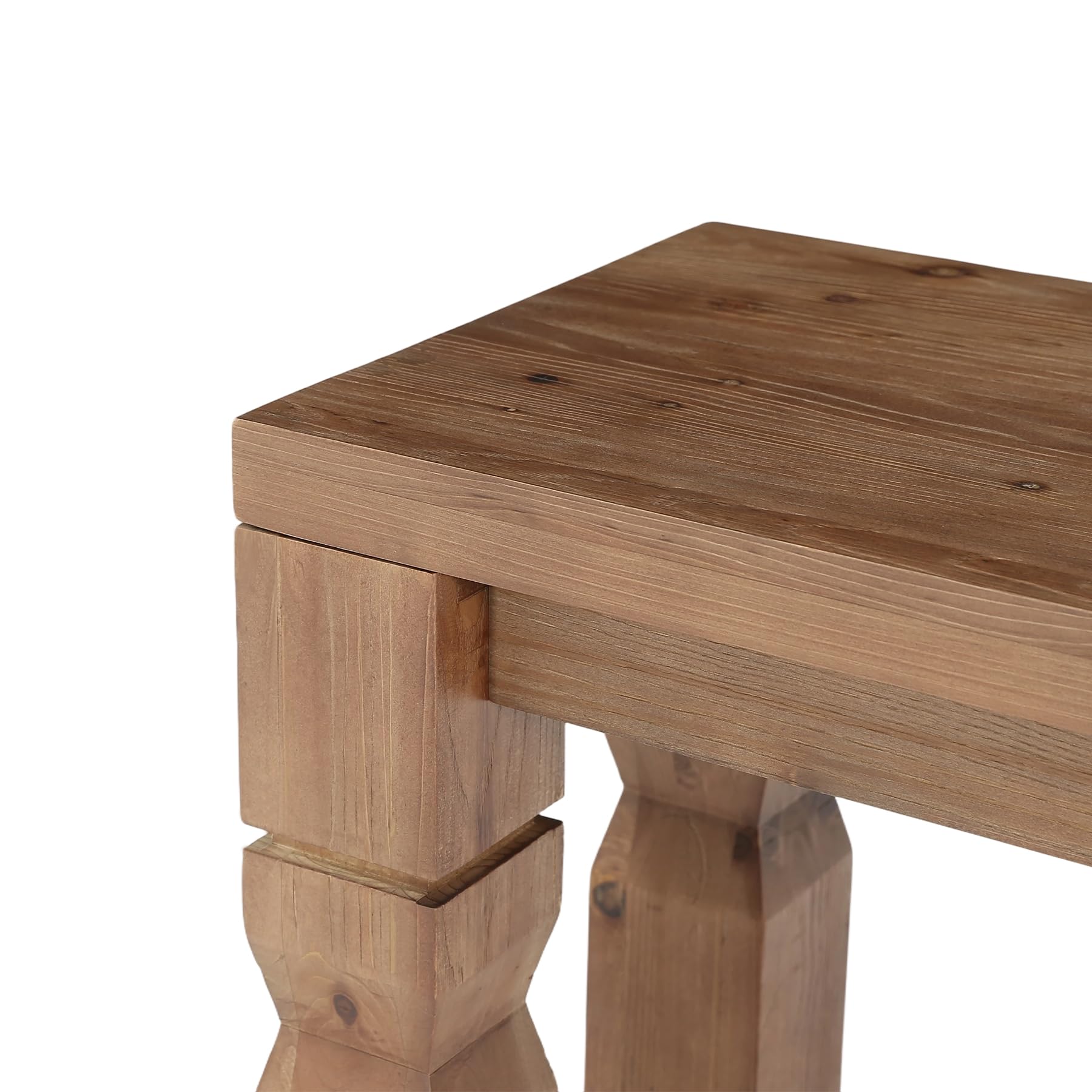 Alt View 6. Tribesigns - LITTLE TREE Solid Wood Bench 55-Inch Long Farmhouse Wooden Bench Seat for Entryway, End of Bed, Dining Room, Living Room - Rustic Brown.