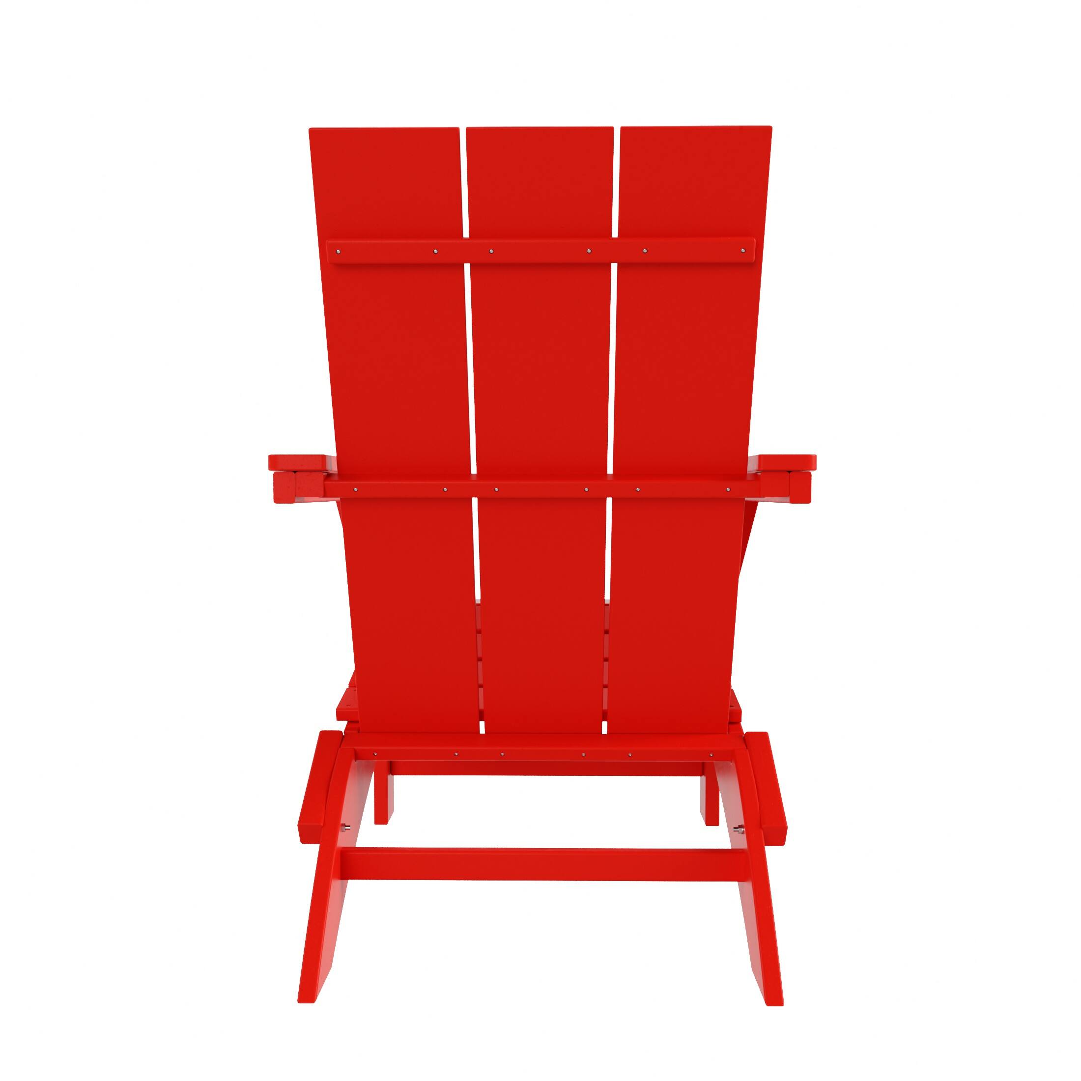 Alt View 2. WestinTrends - WestinTrends Ashore Outdoor HDPE Modern Folding Adirondack Chair - Red.