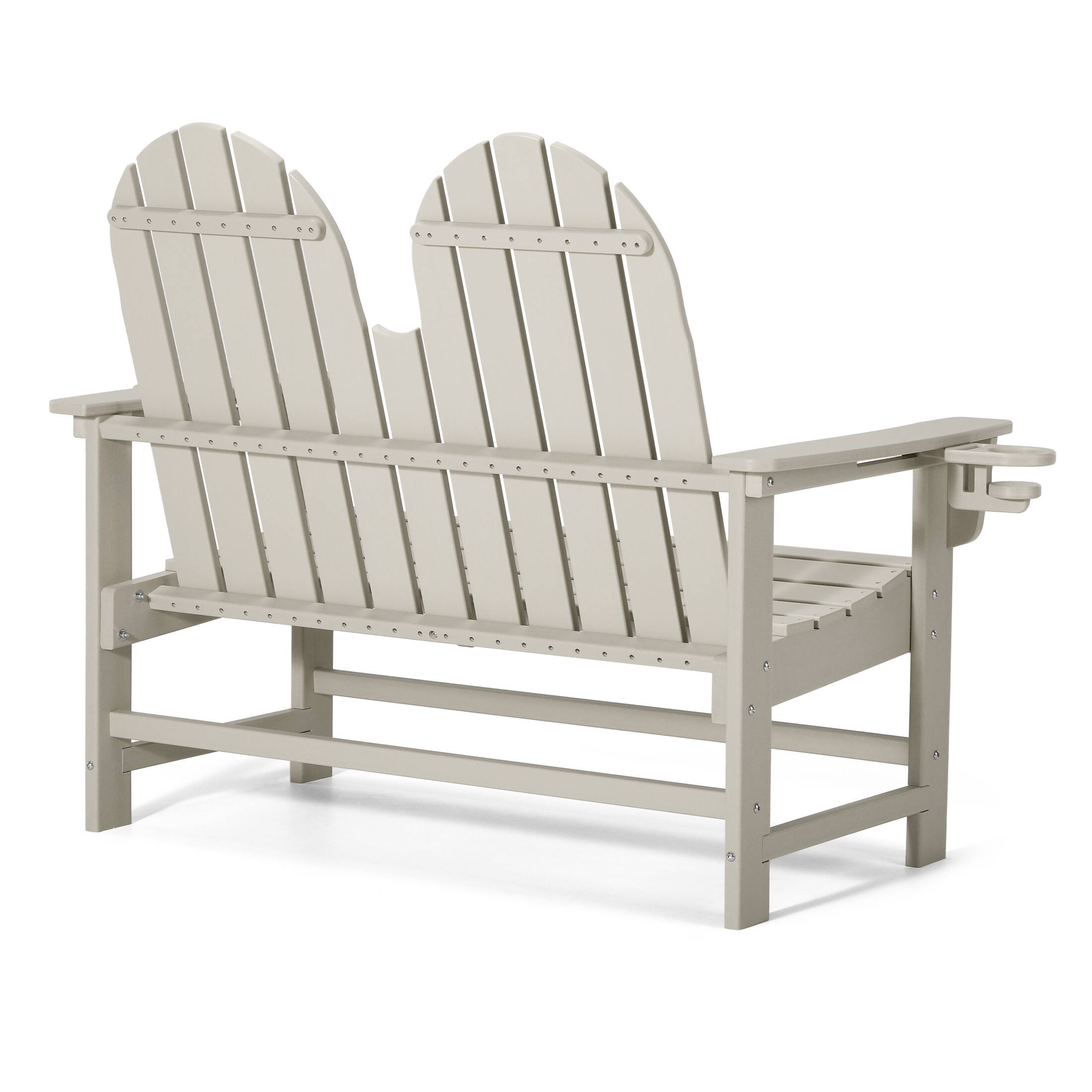 Back. WestinTrends - WestinTrends St. Augustine Outdoor Patio 49" HDPE Adirondack Garden Bench - Sand.