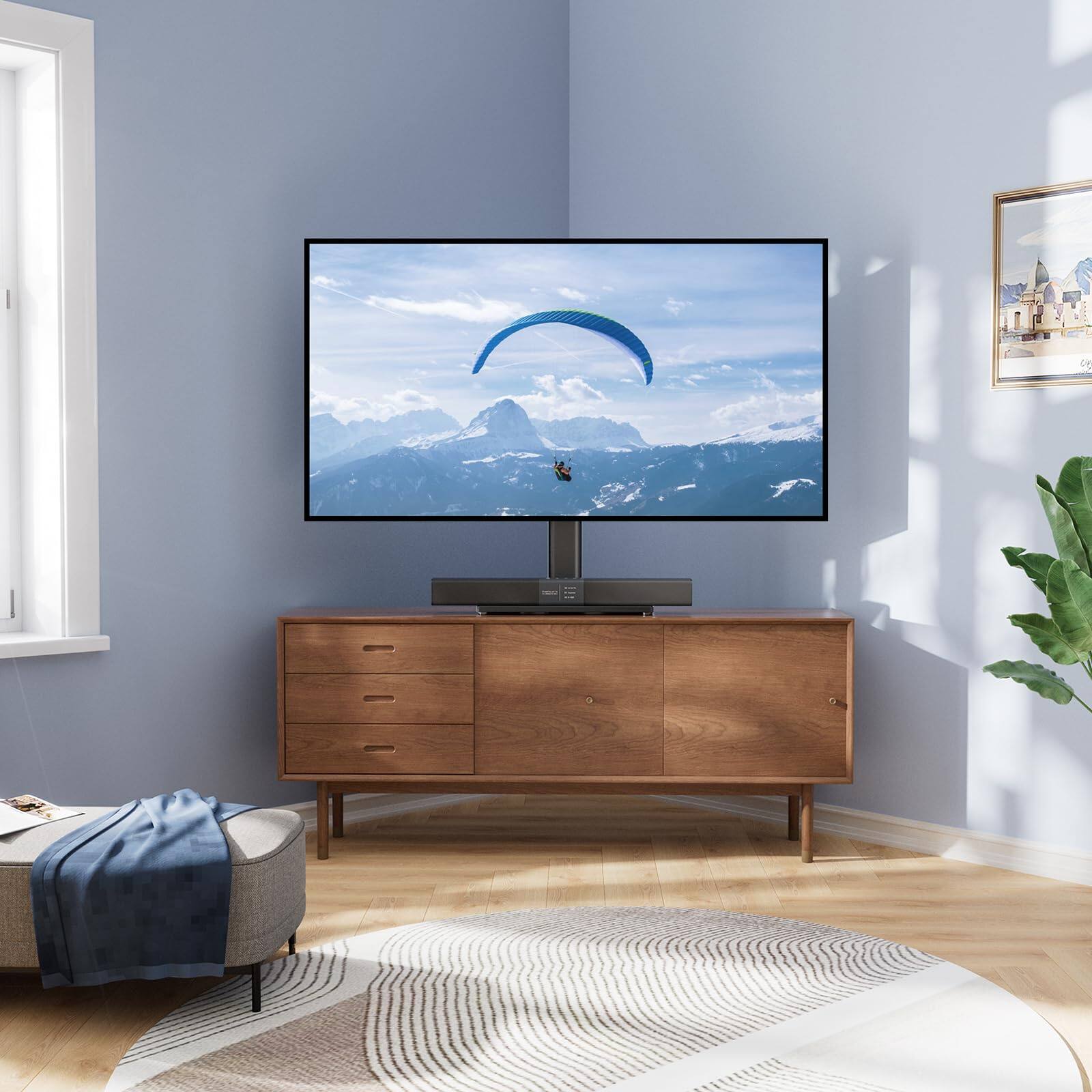 Alt View 6. ThinkLink Electronic - Universal Swivel Stand 32-55 Lcd Led Tvs Height Adjustable Television Mount Tempered Glass Base Vesa 400 - Swivel.