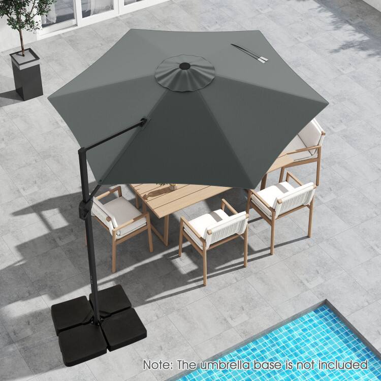 Note: The umbrella base is not included