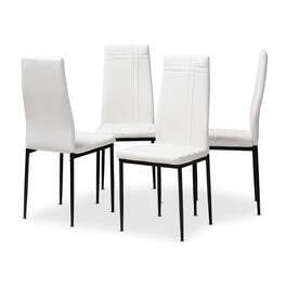 Baxton Studio - Set of 4 Matiese Modern and Contemporary Faux Leather Upholstered Dining Chairs - White