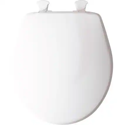 Front. BEMIS - Mayfair by Bemis Round White Plastic Toilet Seat - White.
