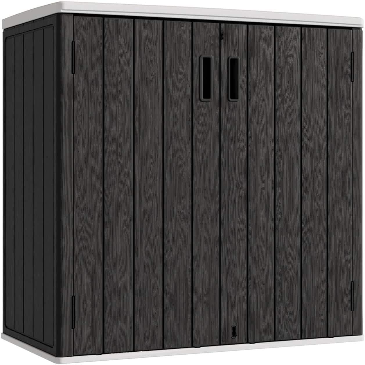 Front. Decksplore - Outdoor Vertical Storage Shed Outdoor Storage Cabinet Waterproof,Resin Sheds Outdoor Storage Clearance for Garden,Patio - Black.