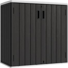 Yardgrace - Outdoor Vertical Storage Shed Outdoor Storage Cabinet Waterproof,Resin Sheds Outdoor Storage Clearance for Garden,Patio - Black