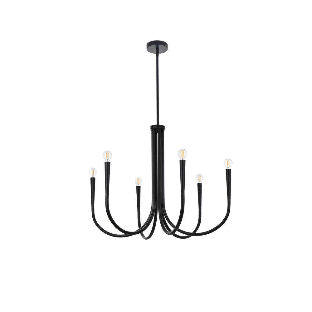 Left. Living District - Layne 30 inch chandelier in Black - Black.