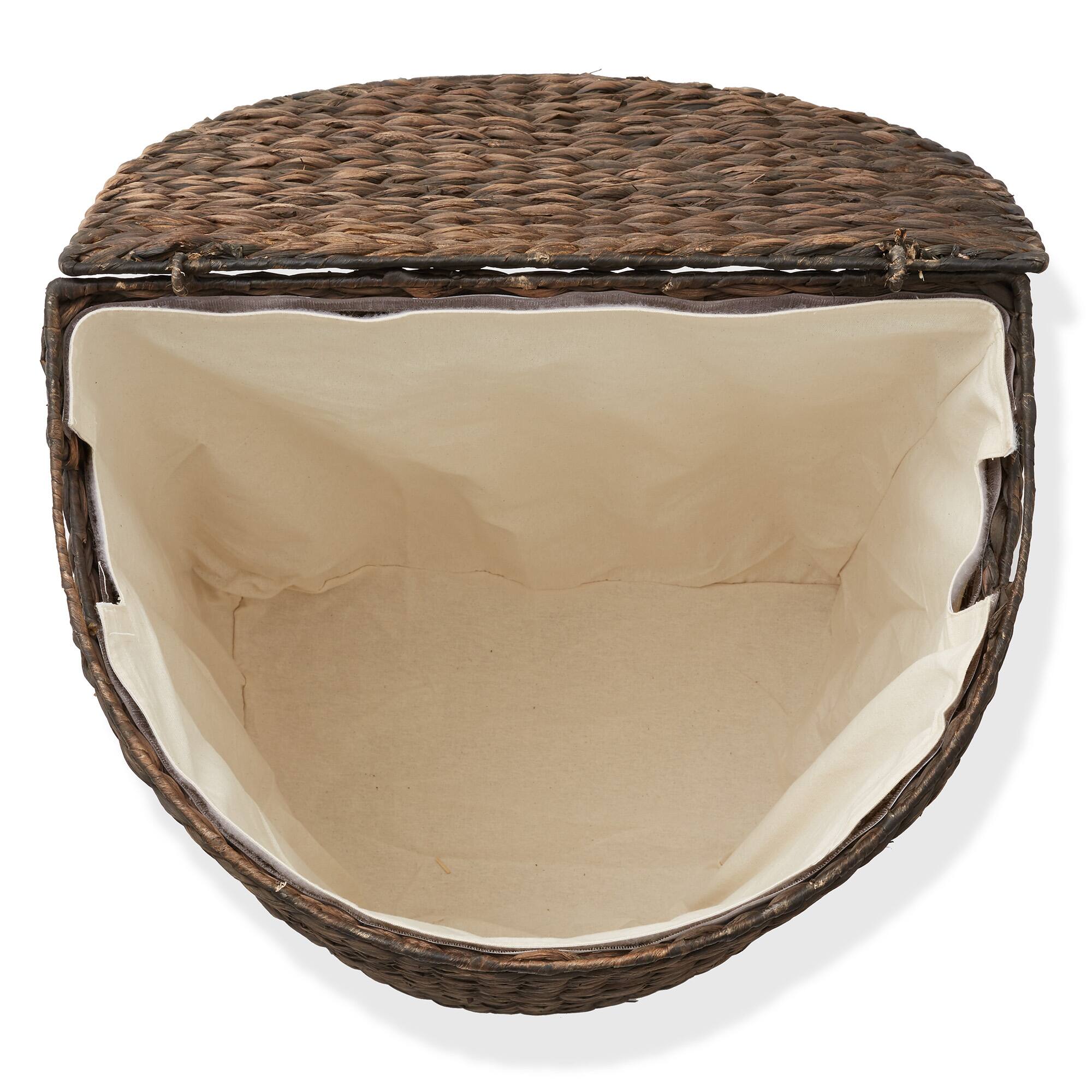Alt View 5. Casafield - Half Moon Laundry Hamper Basket w/ Lid and Removable Liner for Clothes - Espresso.