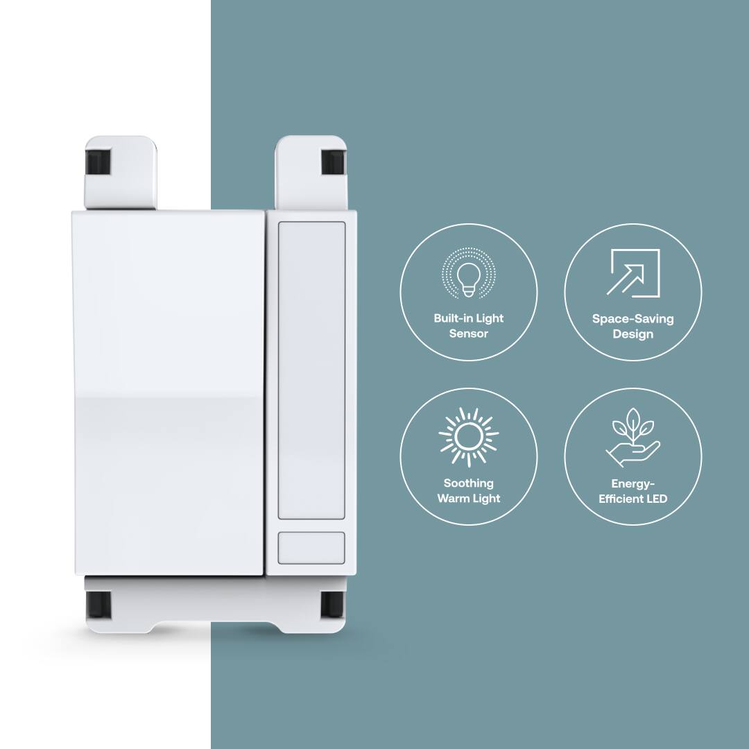 - Built-in Light Sensor
- Space-Saving Design
- Soothing Warm Light
- Energy-Efficient LED