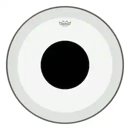 Remo - Powerstroke 3 Clear Top Black Dot 24-Inch Bass Drumhead with Inlay Ring and Focused Attack