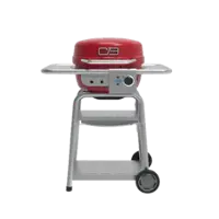 Charbroil - Bistro Pro Electric Grill & Griddle + Charcoal Mode Red - Red - Front_Zoom