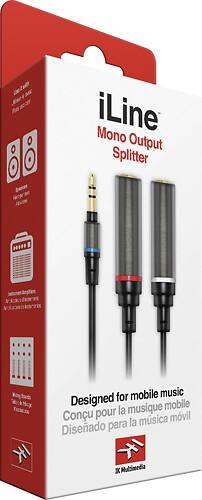 Angle Standard. IK Multimedia - iLine 23.6" 3.5mm Mono Output Splitter Cable - Black.