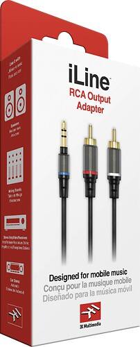 Angle Standard. IK Multimedia - iLine 5' Stereo Audio RCA Adapter Cable - Black.