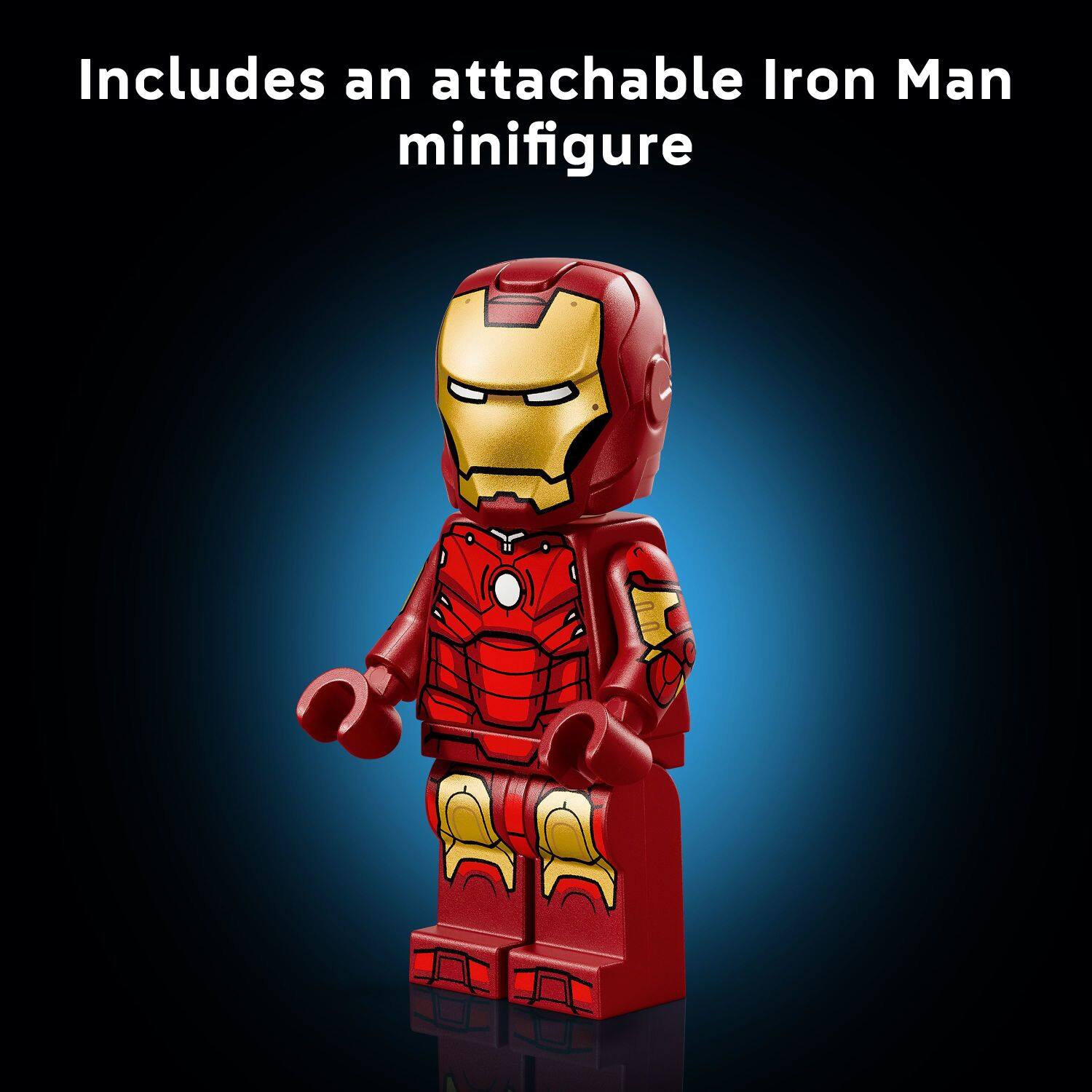 Includes an attachable Iron Man minifigure