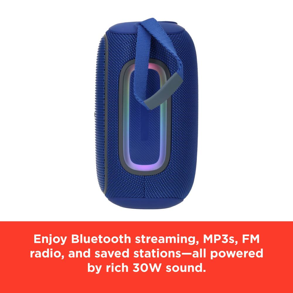 Enjoy Bluetooth streaming, MP3s, FM radio, and saved stations—all powered by rich 30W sound.