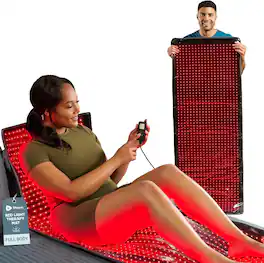 LifePro - AllevaBody Fit Red Light Therapy Mat - 1280 LEDs, 660nm & 850nm Full Body Wrap & Relaxation Mat - Black