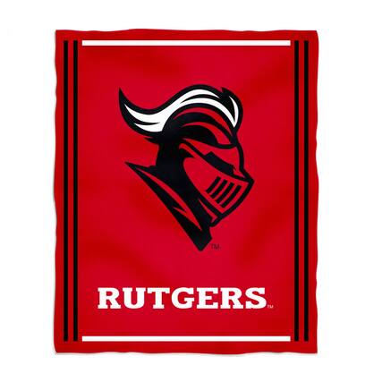 Front. Vive La Fete - Rutgers Scarlet Knights 36'' x 48'' Big Mascot Blanket - Red.