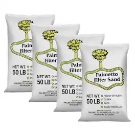 Palmetto - 50lb Bag Natural Pool Filter Sand for Residential & Commercial, 4 Pack