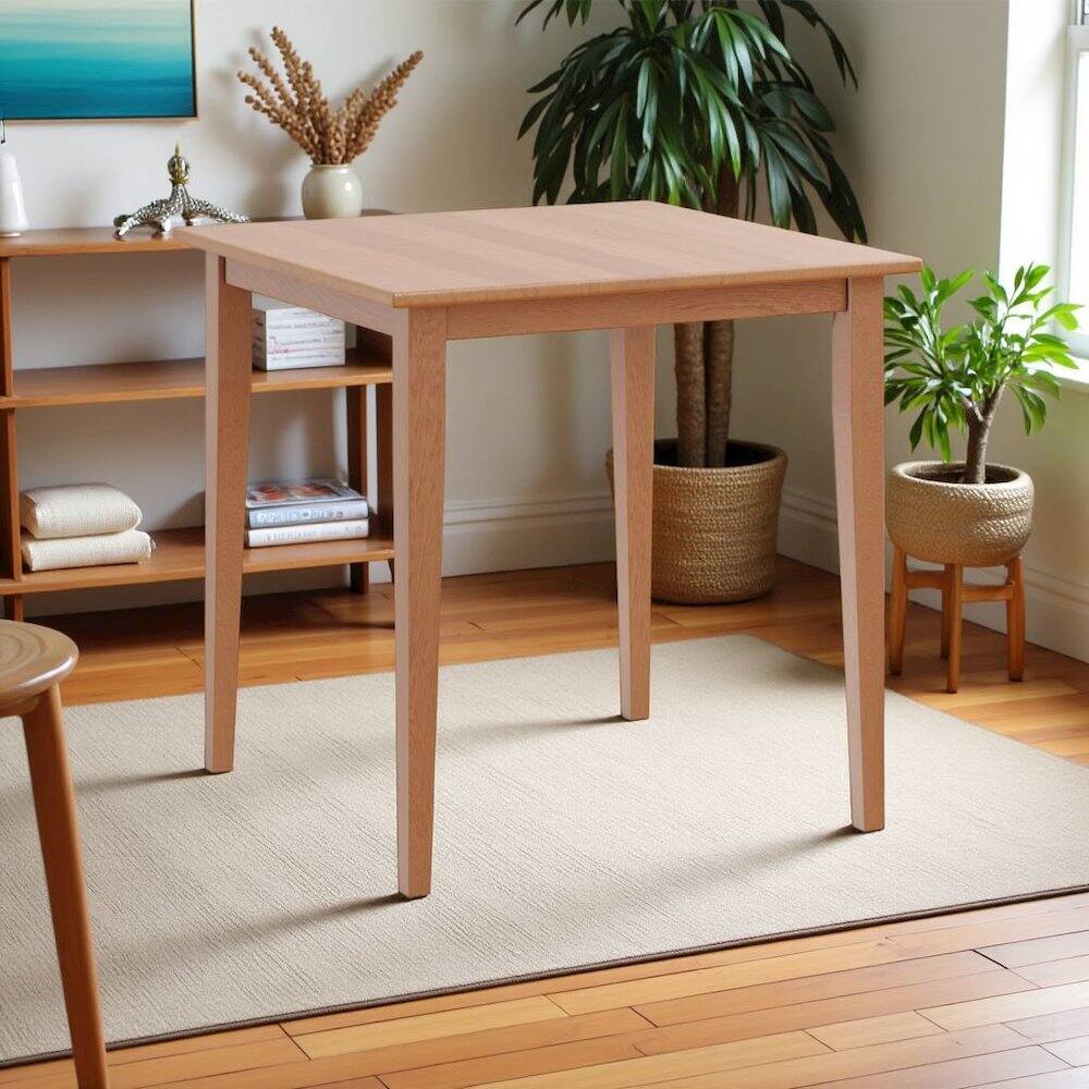 Alt View 1. FurniFact - Light Oak Small Square Dining Table with Shaker Legs - Light Oak.