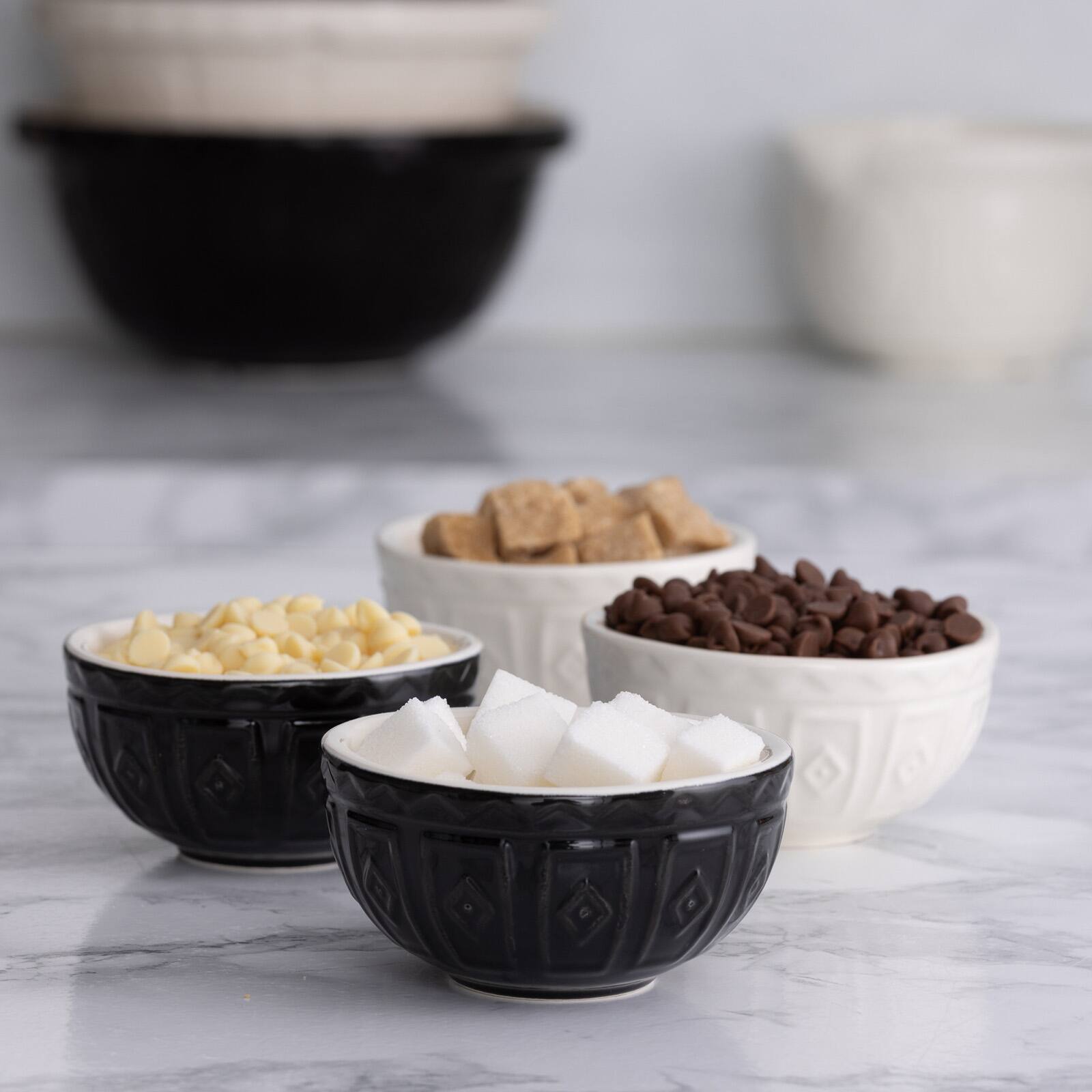 Alt View 3. Mason Cash - Color Mix Mini Prep Bowls, Black and Cream, Set of 4 - Multicolored.