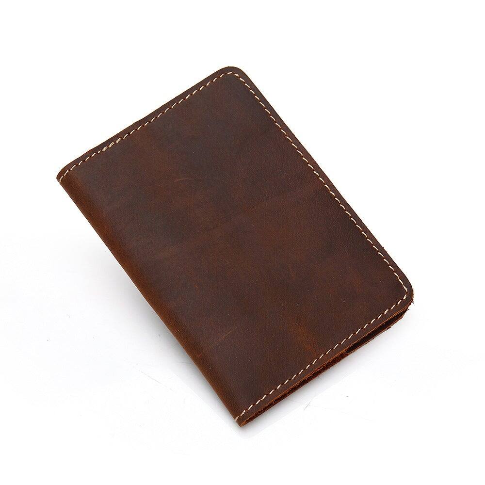 Alt View 4. Steel Horse Leather - Priam Handmade Leather Passport Cover - Brown.