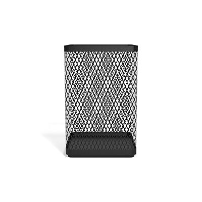Alt View 1. TRU RED - Jumbo Stackable Metal Mesh Pen Holder, Matte - Matte Black.
