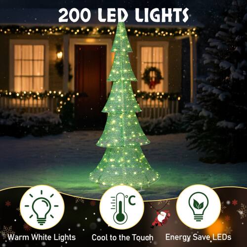 200 LED Lights  
Warm White Lights  
Cool to the Touch  
Energy Save LEDs