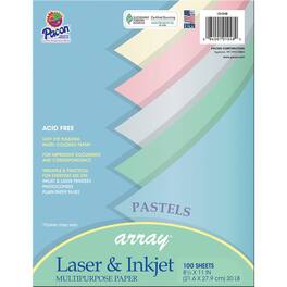 Pacon - Pastel Multi Purpose Paper 5 Assorted Colors 20 lb. 8 1/2 x 11 100 Sheets