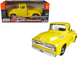 1955 Ford F-100 Pickup Truck Yellow 1/24 Diecast Model Car by Motormax