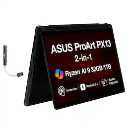ASUS - Upgraded - ProArt PX13 2-in-1 Laptop 13.3 2.8K Display (AMD Ryzen AI 9 HX 370, 32GB LPDDR5X, 1TB SSD, Win 11 Pro) w/USB Hub - Nano Black