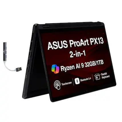 ASUS ProArt PX13 2-in-1 AI 9 32GB/1TB Ryzen Backlit Keyboard Bluetooth 5.4 Touchscreen