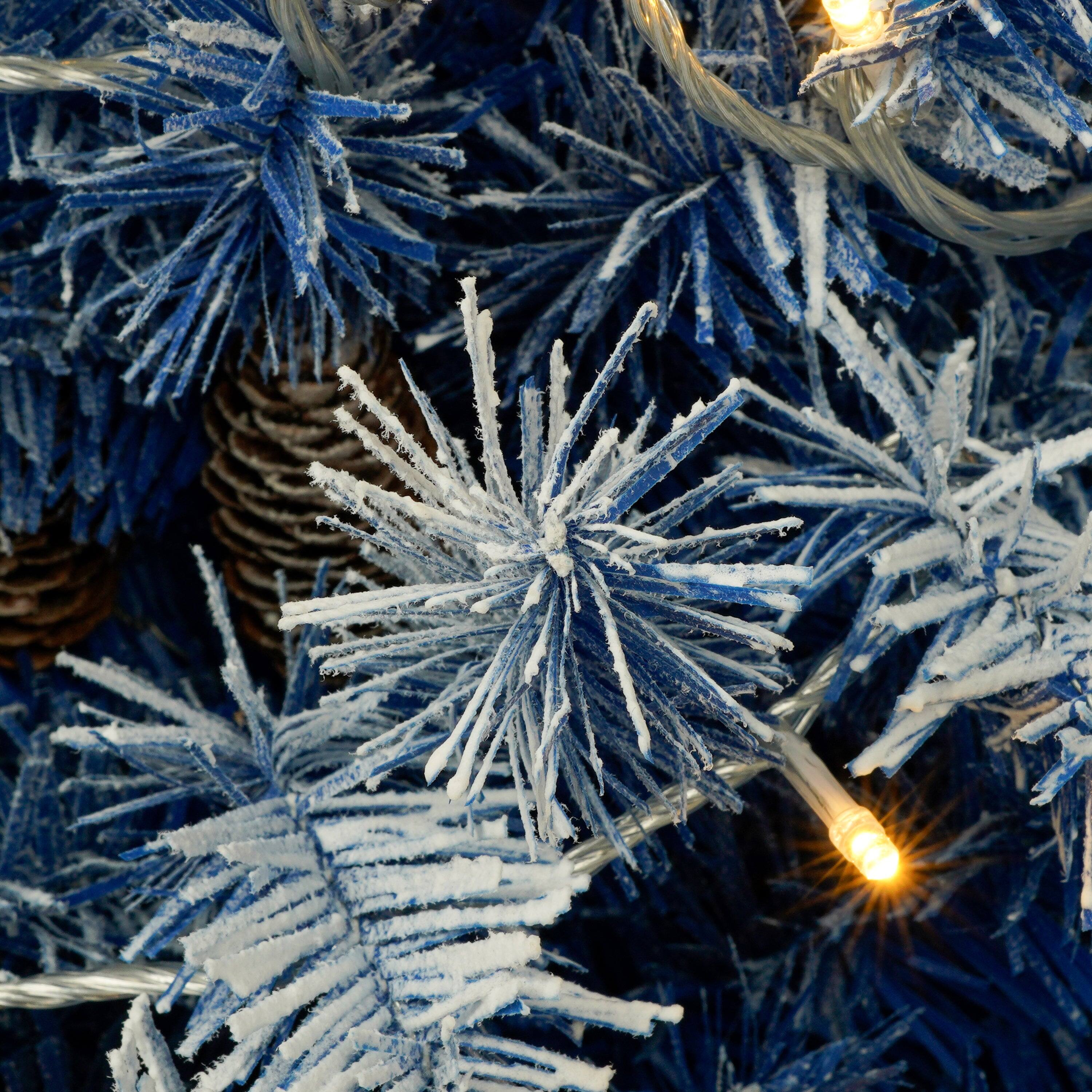 Alt View 7. BreeBe - Pre-lit Xmas Tree Artificial Christmas 4-Piece Set - Blue.