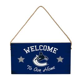 Evergreen Enterprises - Vancouver Canucks 6" x 11" Welcome Home Wood Wall Sign with Rope Hanger - Multicolor