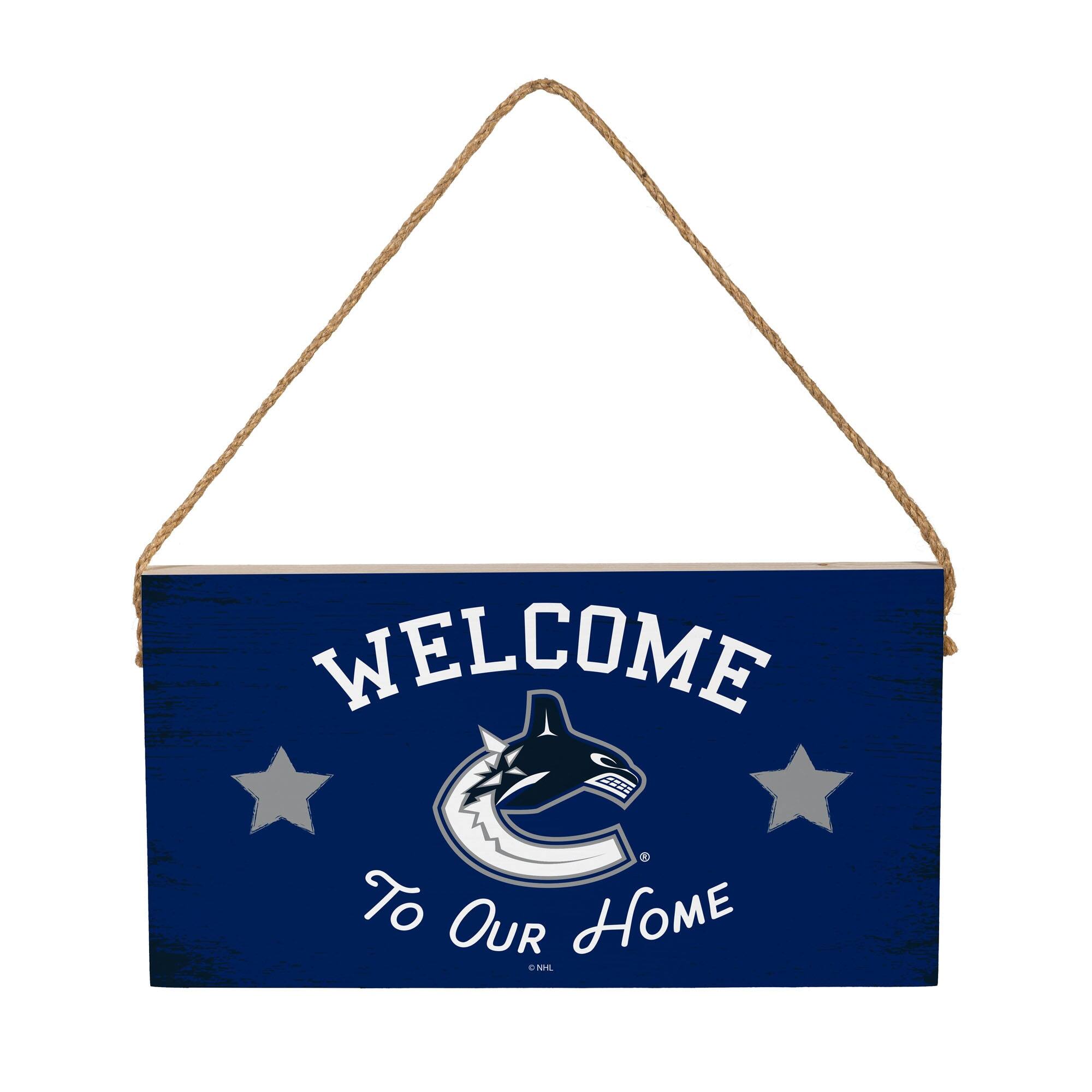 Vancouver Canucks 6" x 11" Welcome Home Wood Wall Sign with Rope Hanger