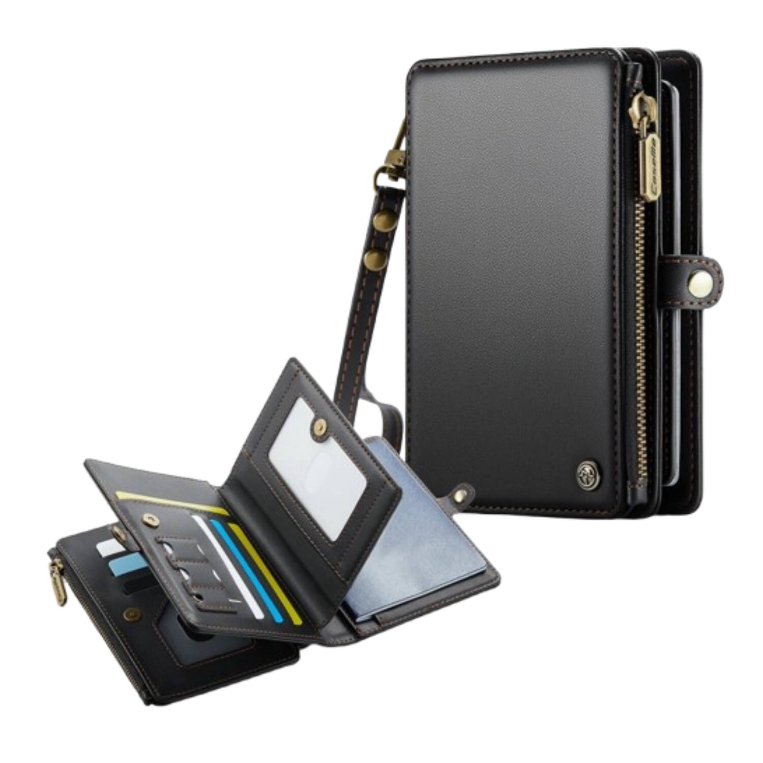 Front. Stock Preferred - Passport Holder Wallet Case for Men & Women – Black - Black.