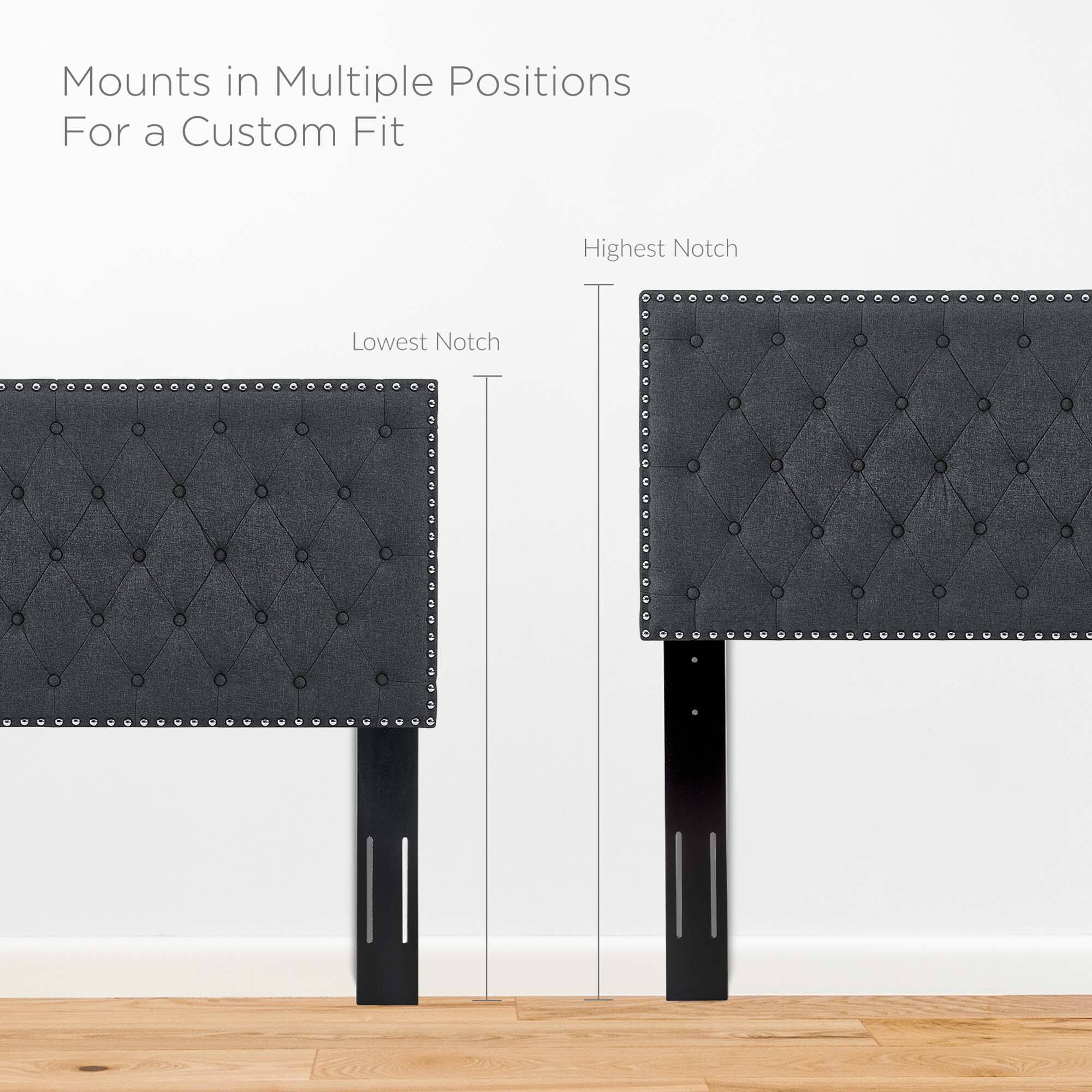 Mounts in Multiple Positions  
For a Custom Fit  

Lowest Notch  
Highest Notch