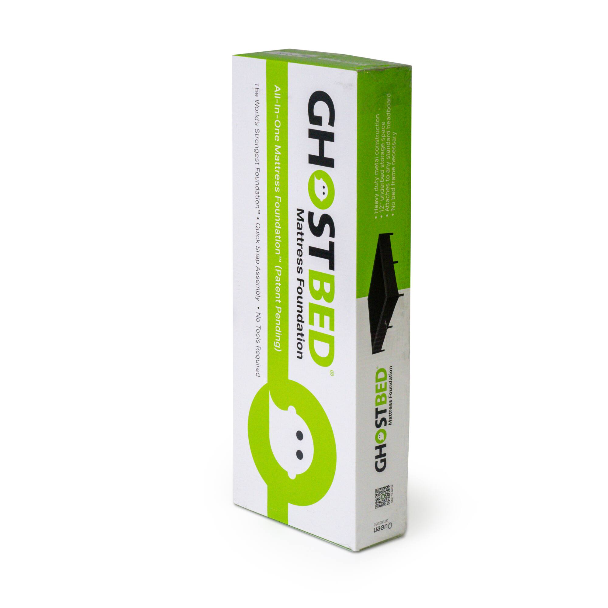 The World's Strongest Foundation - Quick Snap Assembly - No Tools Required  
All-In-One Mattress Foundation  
(Patent Pending)  
GH Foundation Mattress  
GHOSTBED  
8 Headboard Construction  
Space Storage  
Standard  
Essential  
ATT Duty!  
3 Travel Under  
Attaches Heavy  
No  
Fandativu  
GHOSTBED ST Mattress  
GH  
Queen