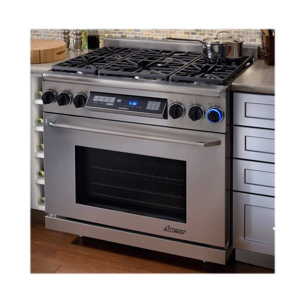 Dacor HDER36SNG Heritage Series 36 Inch Freestanding Dual Fuel Range w –  Appliance Store Discount